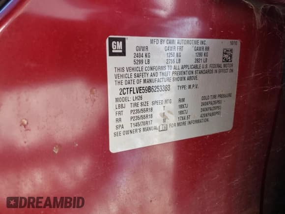 ✅ 2011 GMC Terrain SLT-1 • VIN: 2CTFLVE59B6253383 • Lot: 87214815. Wystawiony na Copart z przebiegiem 152 879 mil. Bezpłatny archiwum sprzedaży aukcyjnych z USA i szczegółowy raport historii pojazdu na DreamBid. Zdjęcie 13.