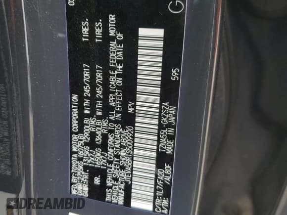 ✅ 2025 Toyota 4Runner SR5 • VIN: JTEVA5BR1S5009920 • Lot: 70816635. Listed on Copart with 8,293 mi. Free auction sales archive from the USA and detailed vehicle history report at DreamBid. Image 14.