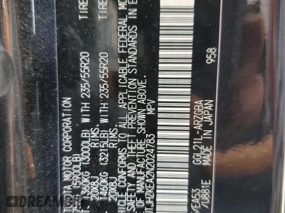 ✅ 2022 Lexus RX 350L • VIN: JTJHZKEA2N2024783 • Lot: 59326564. Listed on Copart with 25,690 mi. Free auction sales archive from the USA and detailed vehicle history report at DreamBid. Image 13.