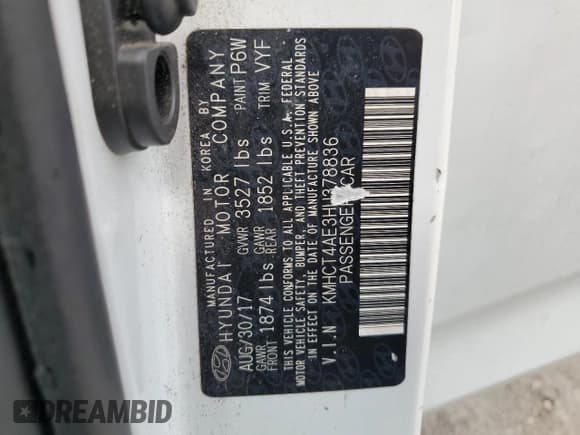 ✅ 2017 Hyundai Accent SE • VIN: KMHCT4AE3HU378836 • Лот: 62019564. Опубликован ранее на Copart с пробегом 76 639 миль. Бесплатный доступ к архиву аукционных продаж из США и подробный отчёт об истории автомобиля на DreamBid. Изображение 12.