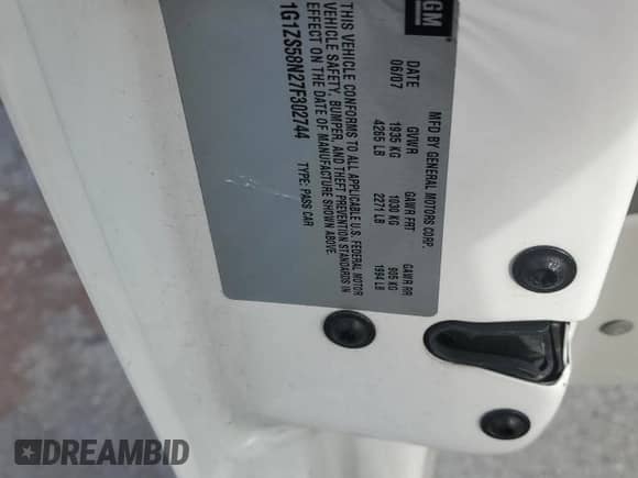 2007 Chevrolet Malibu LS z VIN 1G1ZS58N27F302744, wystawiony jako Copart lot #78685134 z przebiegiem 91 809 mil mil oraz Szkoda całkowita • Salvage title. Historia ofert i sprzedaży dostępna na DreamBid. Obrazek 12.