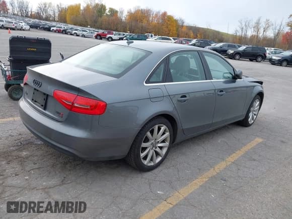 ✅ 2013 Audi A4 Premium Plus • VIN: WAUFFAFL1DN023051 • Lot: 43636975. Listed on IAAI with 162,410 mi. Free auction sales archive from the USA and detailed vehicle history report at DreamBid. Image 4.