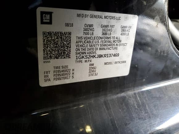 ✅ 2019 GMC Yukon XL Denali • VIN: 1GKS2HKJ8KR137469 • Lot: 72070905. Listed on Copart with 108,304 mi. Free auction sales archive from the USA and detailed vehicle history report at DreamBid. Image 13.