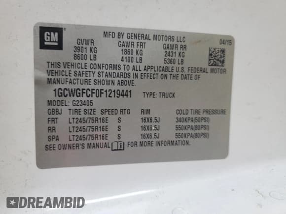 ✅ 2015 Chevrolet Express Cargo • VIN: 1GCWGFCF0F1219441 • Lot: 84630885. Wystawiony na Copart z przebiegiem 163 050 mil. Bezpłatny archiwum sprzedaży aukcyjnych z USA i szczegółowy raport historii pojazdu na DreamBid. Zdjęcie 13.