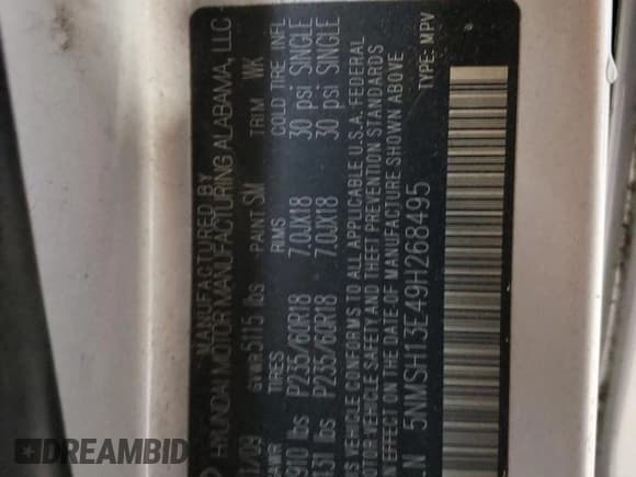 ✅ 2009 Hyundai Santa Fe Limited • VIN: 5NMSH13E49H268495 • Lot: 75295544. Listed on Copart with 177,974 mi. Free auction sales archive from the USA and detailed vehicle history report at DreamBid. Image 13.