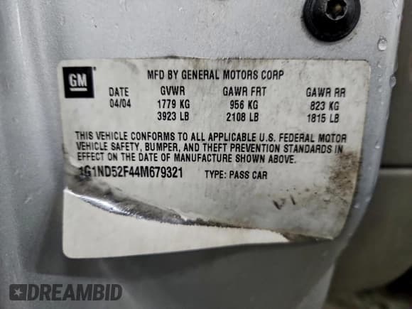 ✅ 2004 Chevrolet Malibu Classic • VIN: 1G1ND52F44M679321 • Лот: 94806825. Опубликован ранее на Copart с пробегом 100 562 миль. Бесплатный доступ к архиву аукционных продаж из США и подробный отчёт об истории автомобиля на DreamBid. Изображение 12.