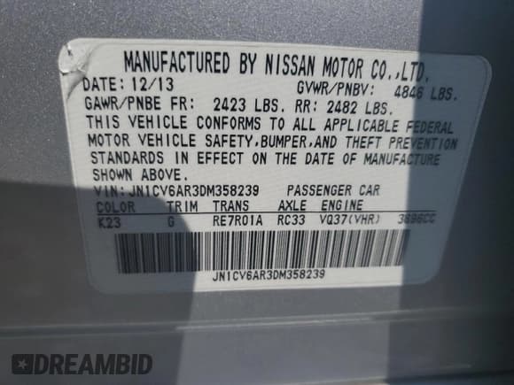 ✅ 2013 Infiniti G37 x • VIN: JN1CV6AR3DM358239 • Лот: 80275725. Опубликован ранее на Copart с пробегом 124 288 миль. Бесплатный доступ к архиву аукционных продаж из США и подробный отчёт об истории автомобиля на DreamBid. Изображение 12.