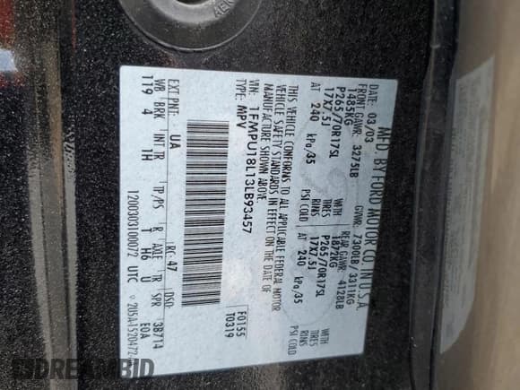 ✅ 2003 Ford Expedition Eddie Bauer • VIN: 1FMPU18L13LB93457 • Lot: 61918155. Wystawiony na Copart z przebiegiem 135 555 mil. Bezpłatny archiwum sprzedaży aukcyjnych z USA i szczegółowy raport historii pojazdu na DreamBid. Zdjęcie 13.