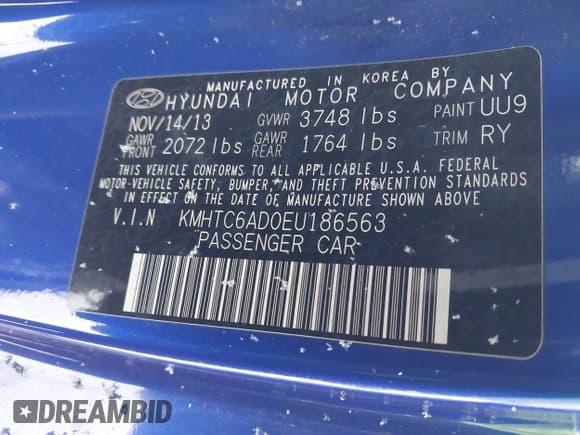 ✅ 2014 Hyundai Veloster • VIN: KMHTC6AD0EU186563 • Lot: 41572856. Wystawiony na IAAI z przebiegiem 156 227 mil. Bezpłatny archiwum sprzedaży aukcyjnych z USA i szczegółowy raport historii pojazdu na DreamBid. Zdjęcie 9.