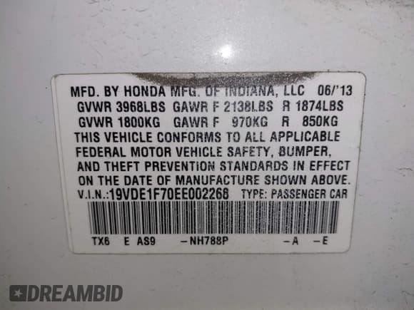 ✅ 2014 Acura ILX Technology • VIN: 19VDE1F70EE002268 • Лот: 42214599. Опубликован ранее на IAAI с пробегом 136 478 миль. Бесплатный доступ к архиву аукционных продаж из США и подробный отчёт об истории автомобиля на DreamBid. Изображение 9.