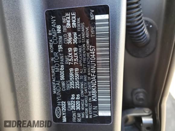 2022 Hyundai Ioniq 5 SEL z VIN KM8KNDAF4NU104457, wystawiony jako Copart lot #52183404 z przebiegiem 16 036 mil mil oraz . Historia ofert i sprzedaży dostępna na DreamBid. Obrazek 12.