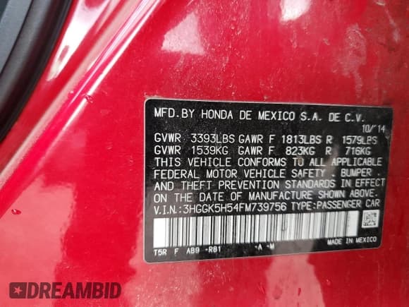 ✅ 2015 Honda Fit LX • VIN: 3HGGK5H54FM739756 • Lot: 90054255. Listed on Copart with 142,190 mi. Free auction sales archive from the USA and detailed vehicle history report at DreamBid. Image 13.