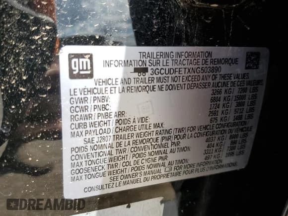 ✅ 2022 Chevrolet Silverado 1500 LT Trail Boss • VIN: 3GCUDFETXNG503890 • Lot: 55646935. Wystawiony na Copart z przebiegiem 32 407 mil. Bezpłatny archiwum sprzedaży aukcyjnych z USA i szczegółowy raport historii pojazdu na DreamBid. Zdjęcie 13.