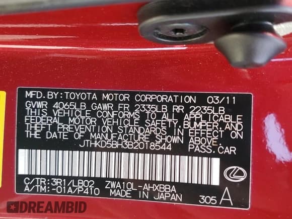 ✅ 2011 Lexus CT 200h • VIN: JTHKD5BH3B2018544 • Lot: 81994545. Wystawiony na Copart z przebiegiem 35 756 mil. Bezpłatny archiwum sprzedaży aukcyjnych z USA i szczegółowy raport historii pojazdu na DreamBid. Zdjęcie 12.