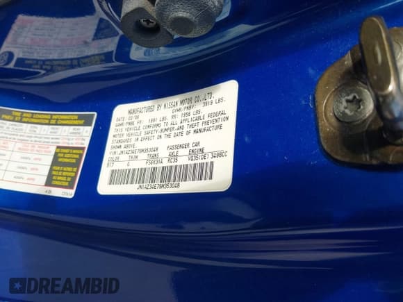 ✅ 2006 Nissan 350Z Touring • VIN: JN1AZ34E76M353048 • Lot: 42444403. Listed on IAAI with 149,688 mi. Free auction sales archive from the USA and detailed vehicle history report at DreamBid. Image 9.