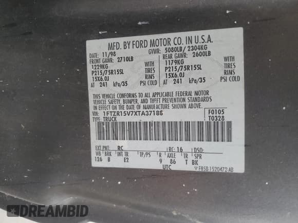 ✅ 1999 Ford Ranger XL • VIN: 1FTZR15V7XTA37188 • Lot: 52245235. Listed on Copart with 210,050 mi. Free auction sales archive from the USA and detailed vehicle history report at DreamBid. Image 12.