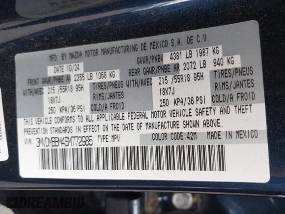 ✅ 2025 Mazda CX-30 S Select Sport • VIN: 3MVDMBBM4SM772985 • Lot: 43385026. Wystawiony na IAAI z przebiegiem 2 216 mil. Bezpłatny archiwum sprzedaży aukcyjnych z USA i szczegółowy raport historii pojazdu na DreamBid. Zdjęcie 9.