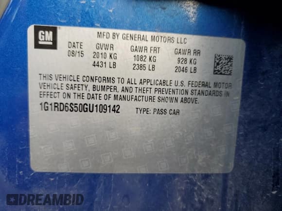 ✅ 2016 Chevrolet Volt Premier • VIN: 1G1RD6S50GU109142 • Lot: 78252854. Wystawiony na Copart z przebiegiem 119 824 mil. Bezpłatny archiwum sprzedaży aukcyjnych z USA i szczegółowy raport historii pojazdu na DreamBid. Zdjęcie 14.