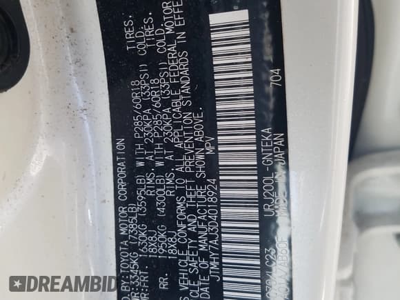 ✅ 2013 Toyota Land Cruiser • VIN: JTMHY7AJ3D4018924 • Lot: 47344540. Listed on Copart with Not provided. Free auction sales archive from the USA and detailed vehicle history report at DreamBid. Image 10.