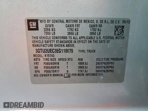 ✅ 2014 GMC Sierra 1500 SLE • VIN: 3GTU2UEC3EG118679 • Лот: 95316665. Опубликован ранее на Copart с пробегом 135 488 миль. Бесплатный доступ к архиву аукционных продаж из США и подробный отчёт об истории автомобиля на DreamBid. Изображение 13.