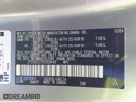 ✅ 2024 Lexus NX 350 Premium • VIN: 2T2GGCEZ7RC059449 • Lot: 41955775. Wystawiony na IAAI z przebiegiem 5 691 mil. Bezpłatny archiwum sprzedaży aukcyjnych z USA i szczegółowy raport historii pojazdu na DreamBid. Zdjęcie 9.