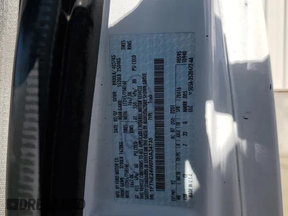 ✅ 2007 Ford Econoline Cargo Commercial • VIN: 1FTNE24W07DA34735 • Lot: 48188525. Listed on Copart with 229,874 mi. Free auction sales archive from the USA and detailed vehicle history report at DreamBid. Image 15.