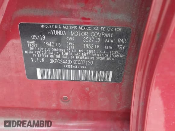 ✅ 2019 Hyundai Accent SEL • VIN: 3KPC24A3XKE087150 • Лот: 43441170. Опубликован ранее на IAAI с пробегом 86 163 миль. Бесплатный доступ к архиву аукционных продаж из США и подробный отчёт об истории автомобиля на DreamBid. Изображение 9.