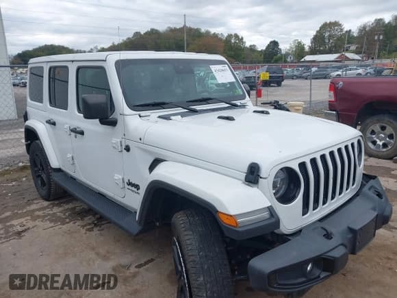 ✅ 2020 Jeep Wrangler Unlimited Sahara • VIN: 1C4HJXEG5LW266954 • Lot: 43428653. Listed on IAAI with 57,578 mi. Free auction sales archive from the USA and detailed vehicle history report at DreamBid. Image 1.