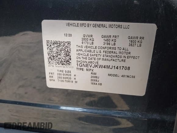 ✅ 2021 Chevrolet Traverse RS • VIN: 1GNEVJKW4MJ141708 • Lot: 41691433. Wystawiony na IAAI z przebiegiem 65 562 mil. Bezpłatny archiwum sprzedaży aukcyjnych z USA i szczegółowy raport historii pojazdu na DreamBid. Zdjęcie 9.