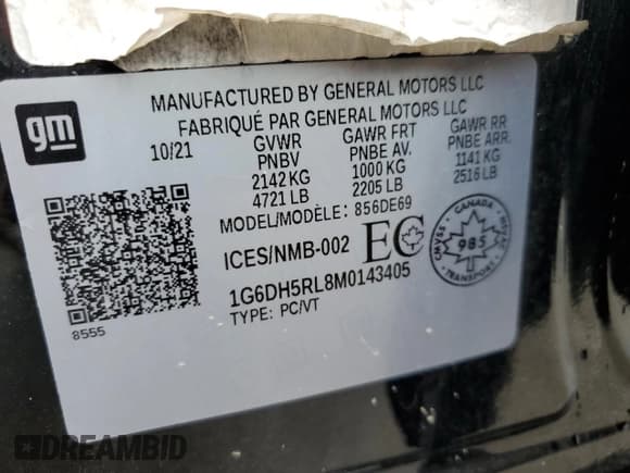 ✅ 2021 Cadillac CT4 V-Series • VIN: 1G6DH5RL8M0143405 • Лот: 68284245. Опубликован ранее на Copart с пробегом 33 045 миль. Бесплатный доступ к архиву аукционных продаж из США и подробный отчёт об истории автомобиля на DreamBid. Изображение 13.