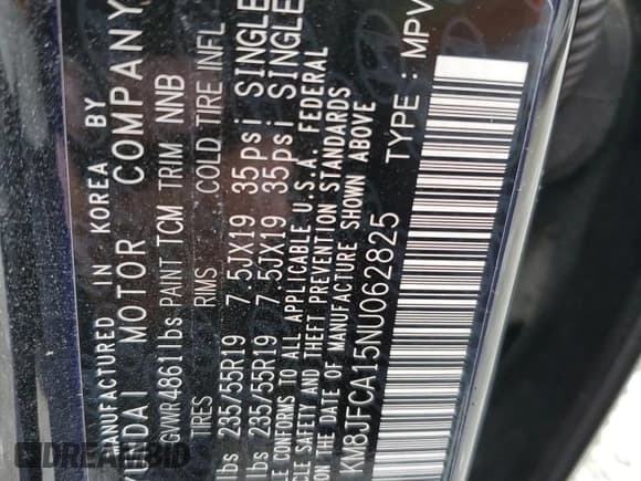 ✅ 2022 Hyundai Tucson SEL Convenience • VIN: KM8JFCA15NU062825 • Lot: 47885724. Wystawiony na Copart z przebiegiem 34 819 mil. Bezpłatny archiwum sprzedaży aukcyjnych z USA i szczegółowy raport historii pojazdu na DreamBid. Zdjęcie 13.