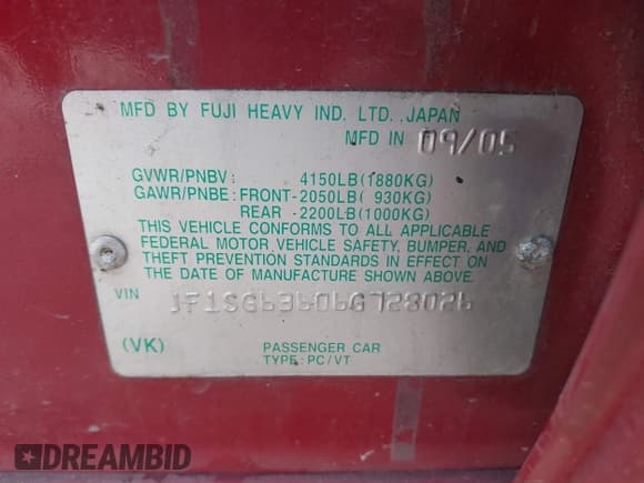 ✅ 2006 Subaru Forester X • VIN: JF1SG63606G728026 • Lot: 43531044. Listed on IAAI with 123,619 mi. Free auction sales archive from the USA and detailed vehicle history report at DreamBid. Image 9.