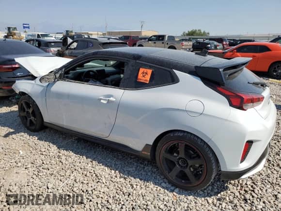 2019 Hyundai Veloster Turbo Ultimate z VIN KMHTH6AB9KU011725, wystawiony jako Copart lot #65013134 z przebiegiem 126 125 mil mil oraz Szkoda całkowita • Salvage title. Historia ofert i sprzedaży dostępna na DreamBid. Obrazek 2.