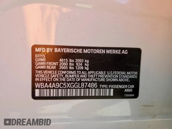 ✅ 2016 BMW 4 Series 428i • VIN: WBA4A9C5XGGL87486 • Лот: 90145345. Опубликован ранее на Copart с пробегом 55 533 миль. Бесплатный доступ к архиву аукционных продаж из США и подробный отчёт об истории автомобиля на DreamBid. Изображение 12.