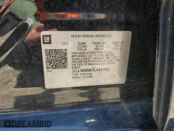 2020 Chevrolet Sonic LS с VIN 1G1JB5SB7L4107997, выставлен на аукционе Copart как лот 58050275 с пробегом 81 709 миль миль и Чистый • Clean title. История ставок и продаж доступна на DreamBid. Изображение 12.