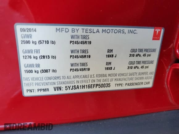 ✅ 2014 Tesla Model S 60 • VIN: 5YJSA1H16EFP50035 • Лот: 58615845. Опубликован ранее на Copart с пробегом 45 180 миль. Бесплатный доступ к архиву аукционных продаж из США и подробный отчёт об истории автомобиля на DreamBid. Изображение 12.