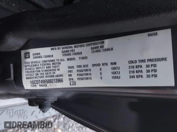 ✅ 2008 Chevrolet Colorado 2LT • VIN: 1GCDT49E688213966 • Lot: 43567948. Wystawiony na IAAI z przebiegiem 88 289 mil. Bezpłatny archiwum sprzedaży aukcyjnych z USA i szczegółowy raport historii pojazdu na DreamBid. Zdjęcie 9.