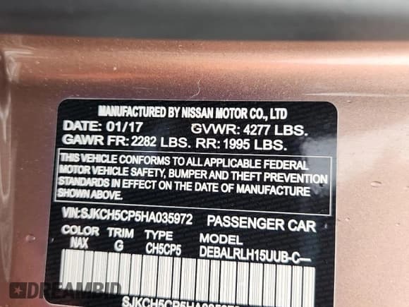 ✅ 2017 Infiniti QX30 Premium • VIN: SJKCH5CP5HA035972 • Lot: 59296285. Wystawiony na Copart z przebiegiem 121 056 mil. Bezpłatny archiwum sprzedaży aukcyjnych z USA i szczegółowy raport historii pojazdu na DreamBid. Zdjęcie 13.