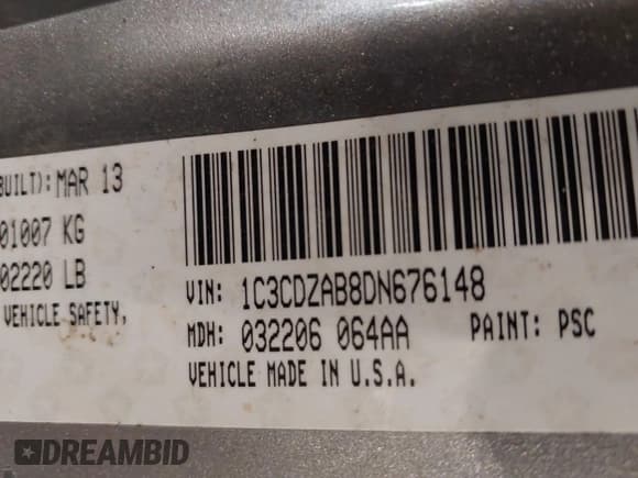 ✅ 2013 Dodge Avenger SE • VIN: 1C3CDZAB8DN676148 • Лот: 41508462. Опубликован ранее на IAAI с пробегом 180 062 миль. Бесплатный доступ к архиву аукционных продаж из США и подробный отчёт об истории автомобиля на DreamBid. Изображение 9.