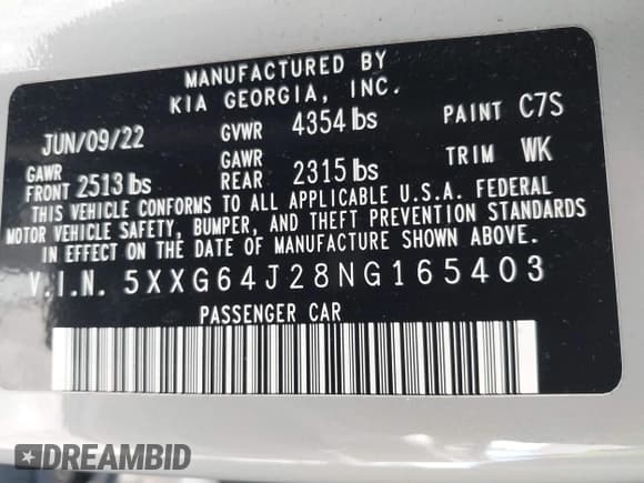 ✅ 2022 Kia K5 GT-Line • VIN: 5XXG64J28NG165403 • Lot: 43521333. Wystawiony na IAAI z przebiegiem 45 870 mil. Bezpłatny archiwum sprzedaży aukcyjnych z USA i szczegółowy raport historii pojazdu na DreamBid. Zdjęcie 9.