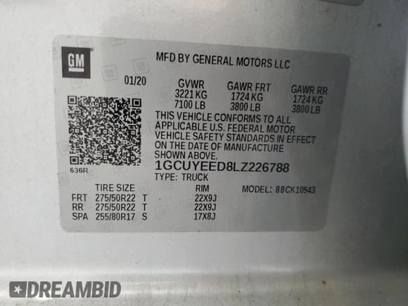 ✅ 2020 Chevrolet Silverado 1500 RST • VIN: 1GCUYEED8LZ226788 • Lot: 65773115. Wystawiony na Copart z przebiegiem 85 255 mil. Bezpłatny archiwum sprzedaży aukcyjnych z USA i szczegółowy raport historii pojazdu na DreamBid. Zdjęcie 13.