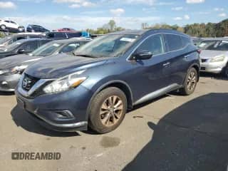2015 Nissan Murano Platinum with VIN 5N1AZ2MH5FN272198, listed as a Copart auction lot 84657795 with 86,148 mi miles and Salvage title. Bid and sale history available at DreamBid. Image 1.