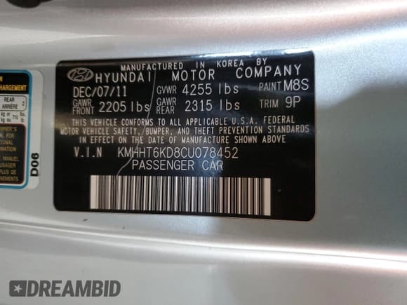 ✅ 2012 Hyundai Genesis Coupe Premium • VIN: KMHHT6KD8CU078452 • Lot: 48482555. Wystawiony na Copart z przebiegiem 176 267 mil. Bezpłatny archiwum sprzedaży aukcyjnych z USA i szczegółowy raport historii pojazdu na DreamBid. Zdjęcie 12.