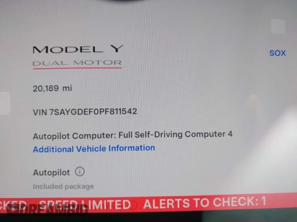 ✅ 2023 Tesla Model Y Performance • VIN: 7SAYGDEF0PF811542 • Lot: 43340864. Wystawiony na IAAI z przebiegiem 20 189 mil. Bezpłatny archiwum sprzedaży aukcyjnych z USA i szczegółowy raport historii pojazdu na DreamBid. Zdjęcie 7.