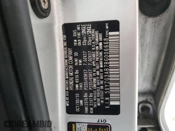 ✅ 2011 Hyundai Santa Fe GLS • VIN: 5XYZG3AB7BG006668 • Lot: 50002765. Wystawiony na Copart z przebiegiem 143 917 mil mil. Skorzystaj z bezpłatnego archiwum sprzedaży aukcyjnych z USA i zobacz szczegółowy raport historii pojazdu na DreamBid. Zdjęcie 14.