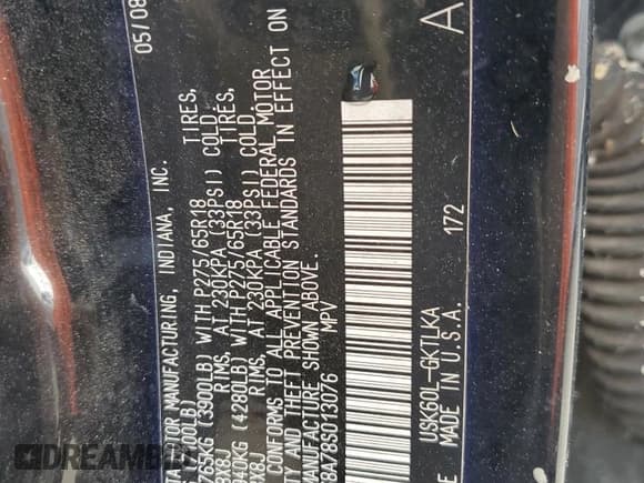 ✅ 2008 Toyota Sequoia Limited • VIN: 5TDZY68A78S013076 • Lot: 81850915. Listed on Copart with Not provided. Free auction sales archive from the USA and detailed vehicle history report at DreamBid. Image 13.