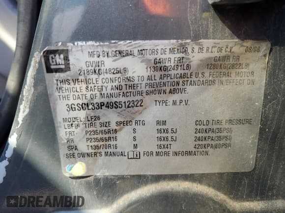 ✅ 2009 Saturn VUE XE • VIN: 3GSCL33P49S512322 • Lot: 60739525. Wystawiony na Copart z przebiegiem 154 190 mil. Bezpłatny archiwum sprzedaży aukcyjnych z USA i szczegółowy raport historii pojazdu na DreamBid. Zdjęcie 13.