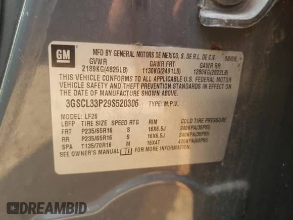 ✅ 2009 Saturn VUE XE • VIN: 3GSCL33P29S520306 • Lot: 65888904. Wystawiony na Copart z przebiegiem 178 111 mil. Bezpłatny archiwum sprzedaży aukcyjnych z USA i szczegółowy raport historii pojazdu na DreamBid. Zdjęcie 13.