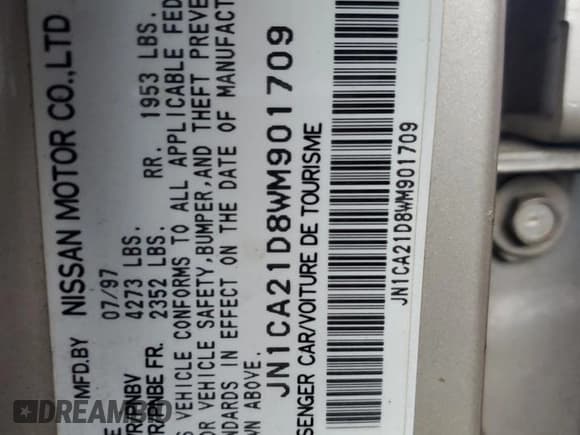 ✅ 1998 Nissan Maxima GXE • VIN: JN1CA21D8WM901709 • Lot: 82787575. Wystawiony na Copart z przebiegiem Nie podano. Bezpłatny archiwum sprzedaży aukcyjnych z USA i szczegółowy raport historii pojazdu na DreamBid. Zdjęcie 12.