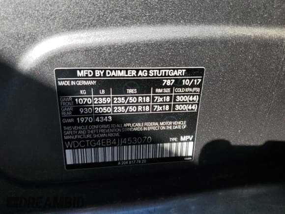 ✅ 2018 Mercedes-Benz GLA 250 • VIN: WDCTG4EB4JJ453070 • Lot: 82570835. Listed on Copart with 61,063 mi. Free auction sales archive from the USA and detailed vehicle history report at DreamBid. Image 13.